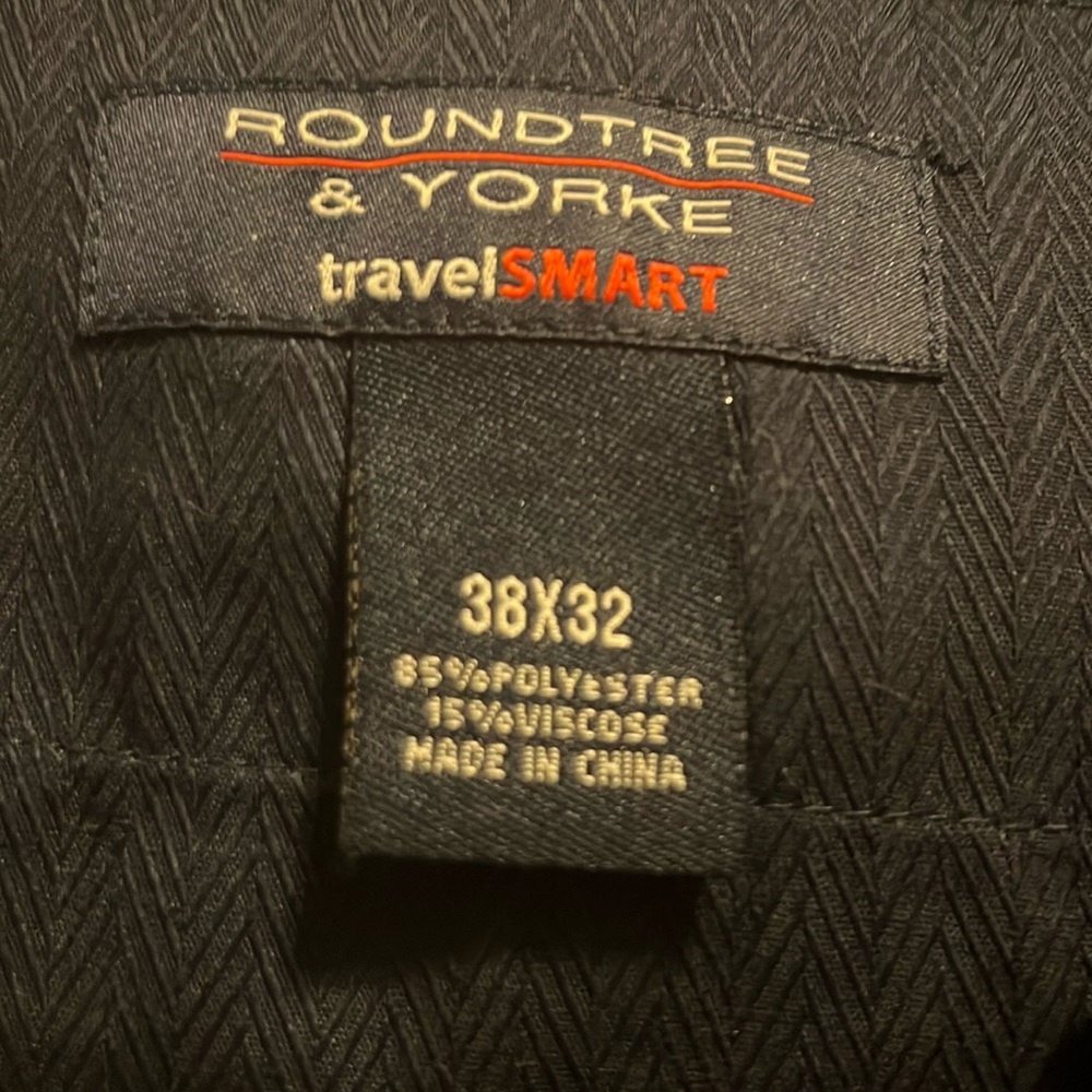 Men’s Roundtree &Yorke dark grey slacks 38/32 - Picture 3 of 4